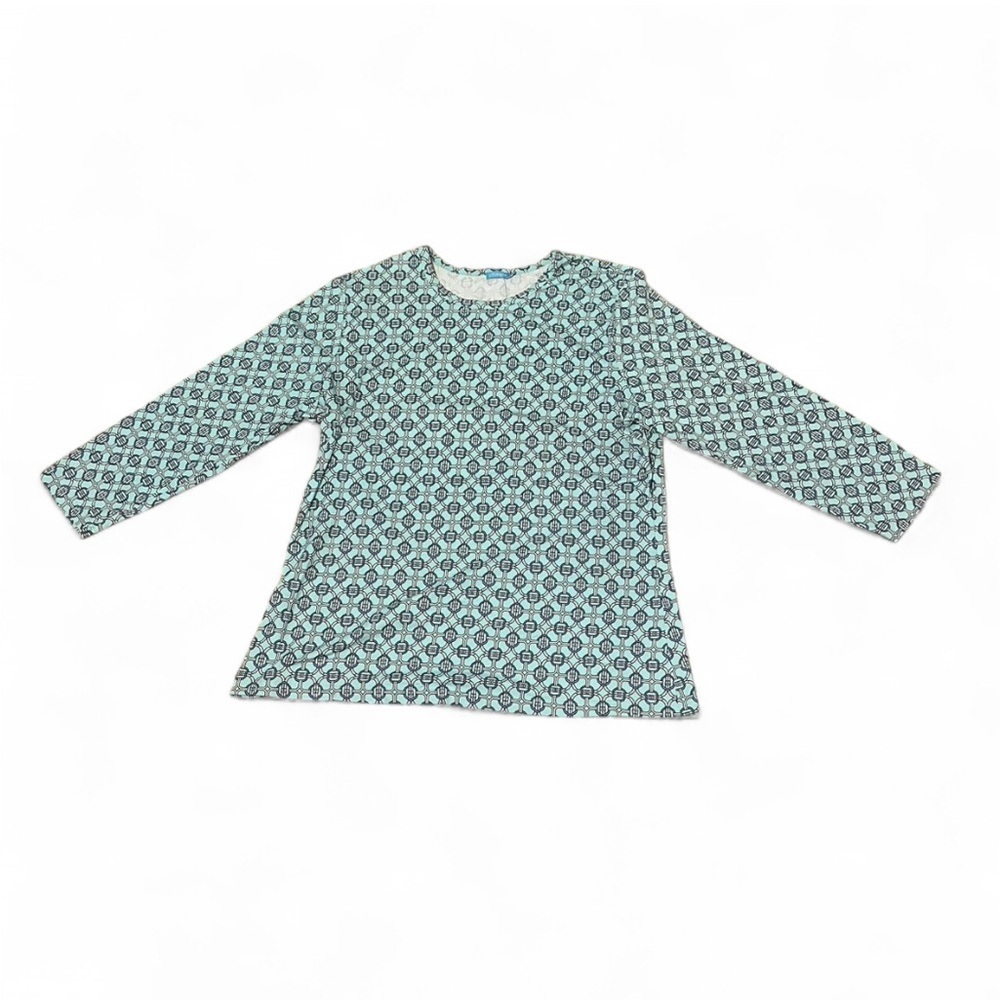 J. McLaughlin 3/4 Sleeve Top – Nautical Print, Size XL. Blue and White. - Picture 3 of 12